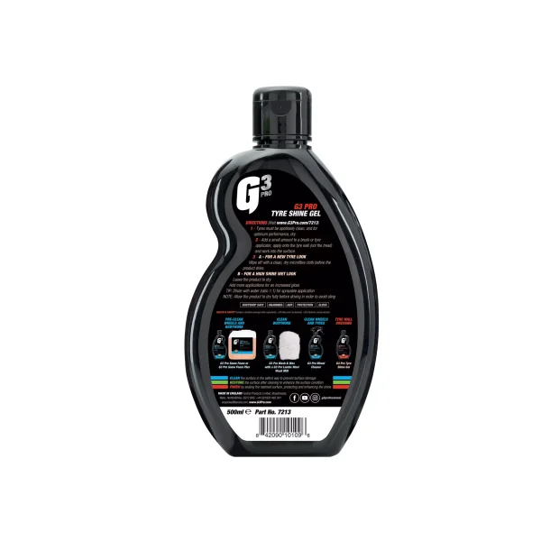 Farecla G3 Pro Reifenglanz Gel leicht aufzutragendes, hochdauerhaftes Reifenpflegemittel 500 ml