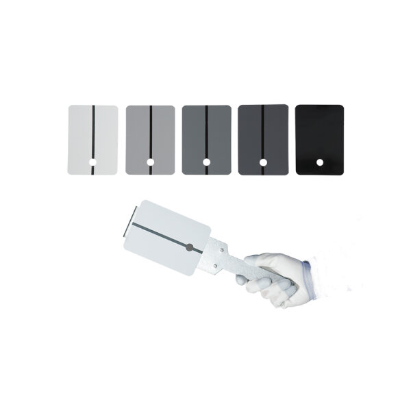 250 Farbmusterbleche mit magnetischem Handhalter - Grau