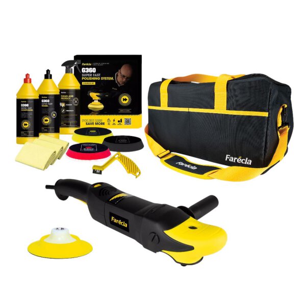 Farecla G360 Super Fast Poliermaschine Polierset Professional Komplete KT3018